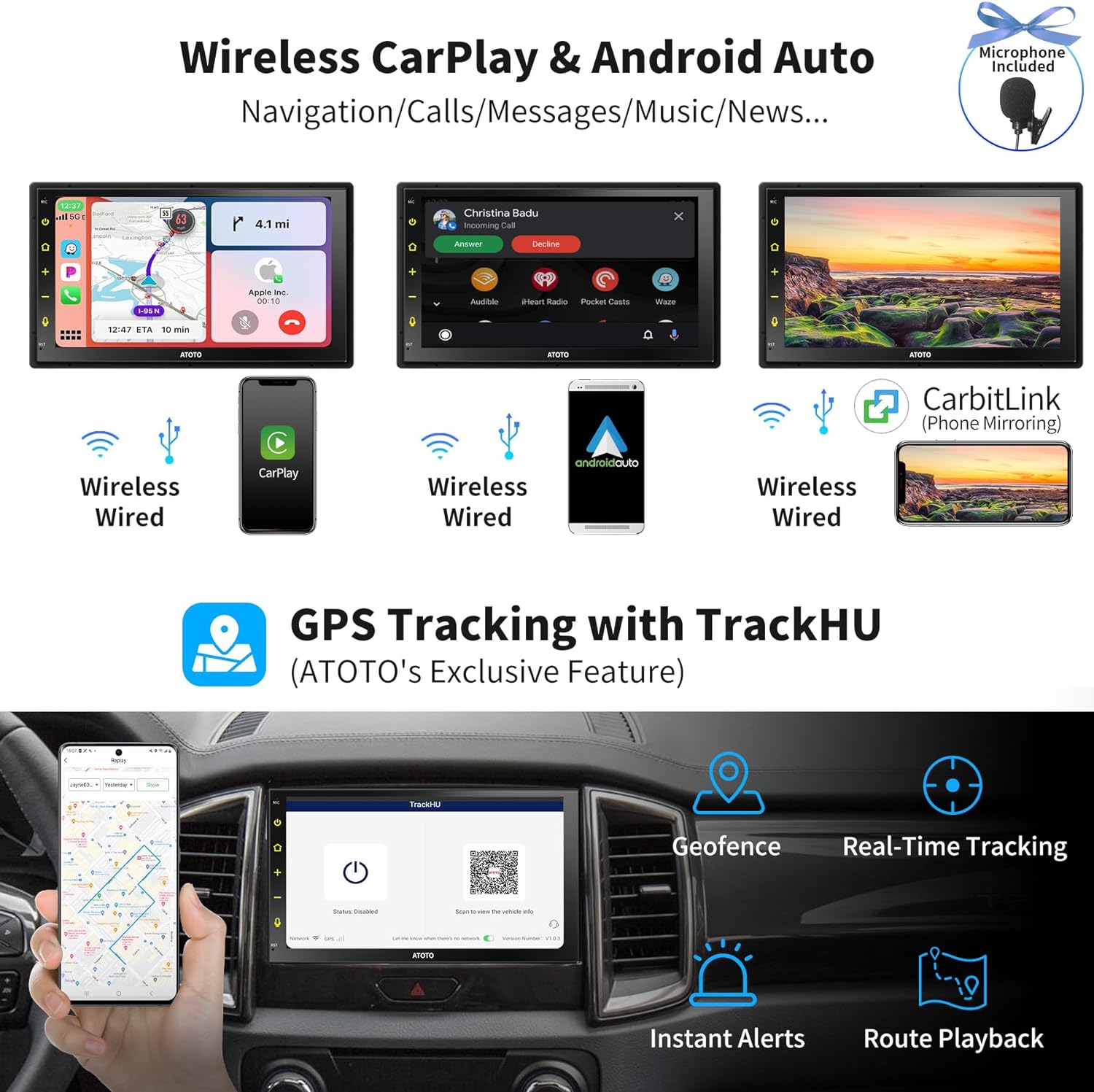 ATOTO S8 MS Android Double Din Car Stereo, Wireless Android Auto & Wireless CarPlay, 7 ATOTO S8 MS Android Double Din Car Stereo, Wireless Android Auto & Wireless CarPlay, 7